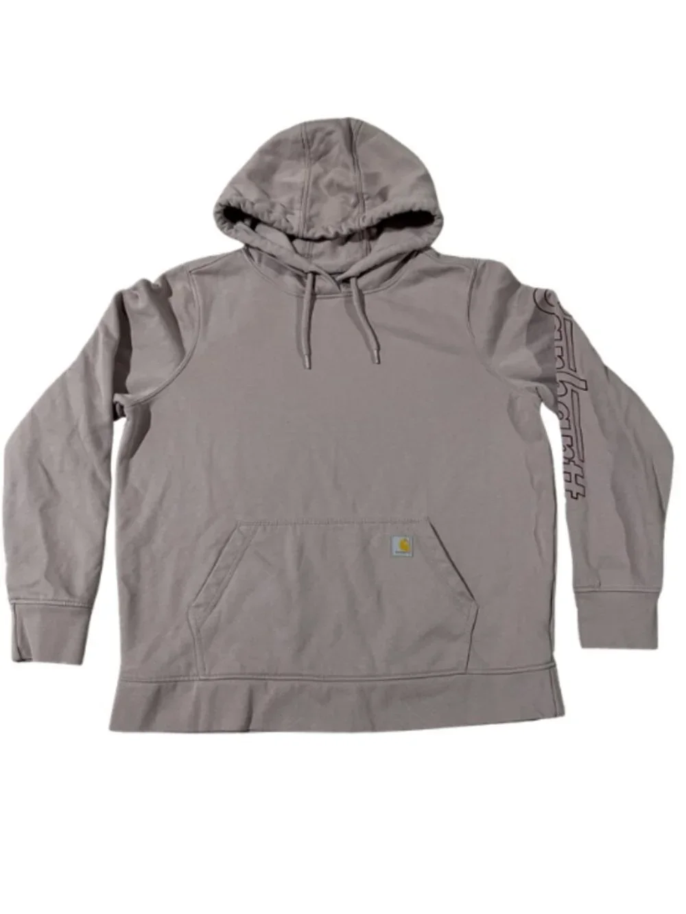Carhartt Rain Defender Relaxed Fit Hoodie Purple Gray Logo Sleeve XL Women Cute